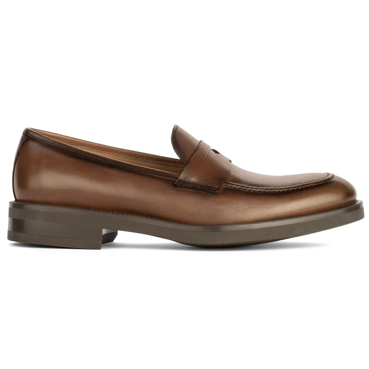 Simon Burnished Tan Calf Leather Penny Loafer - To Boot New York