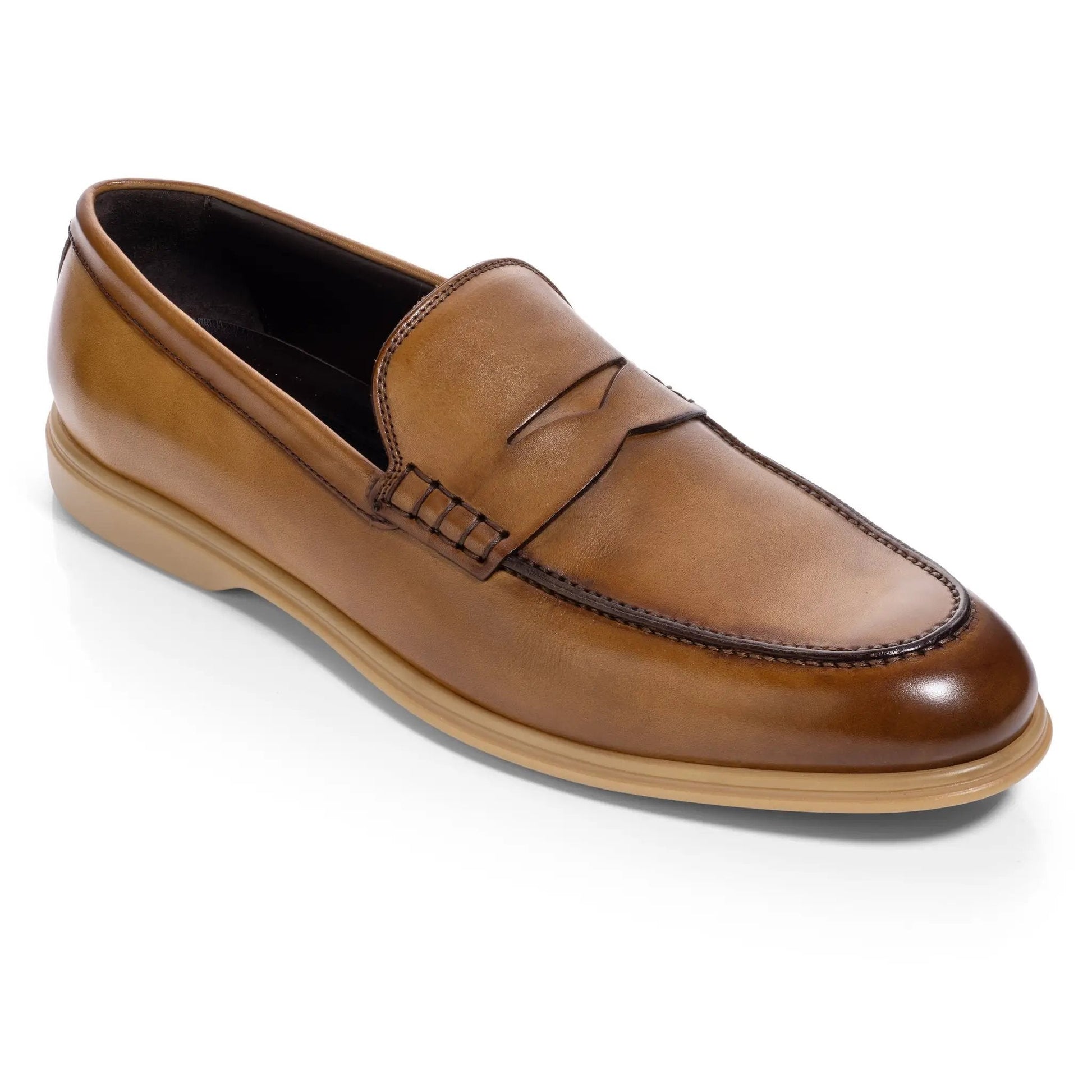Nelson Burnished Tan Calf Slip-On Loafer - To Boot New York