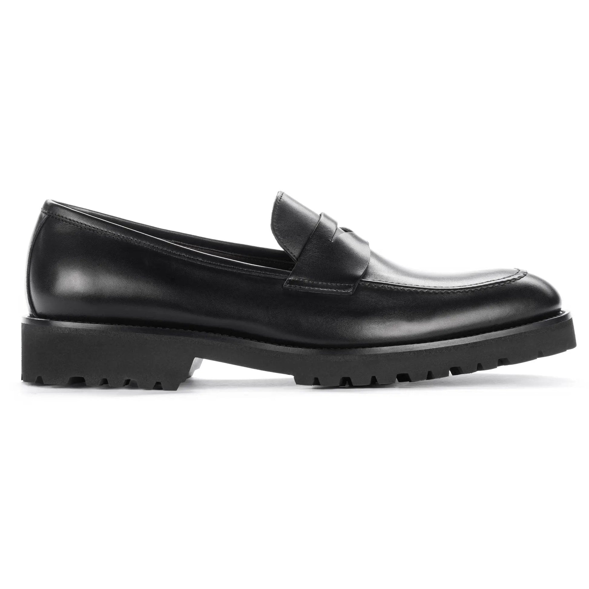 Nino Black Calf Lug Sole Penny Loafer - To Boot New York