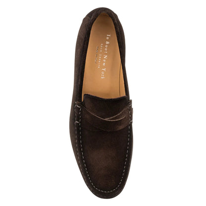 Spalding Dark Brown Suede Penny Loafer - To Boot New York