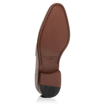 Tesoro Taupe Suede Slip-On Penny Loafer - To Boot New York